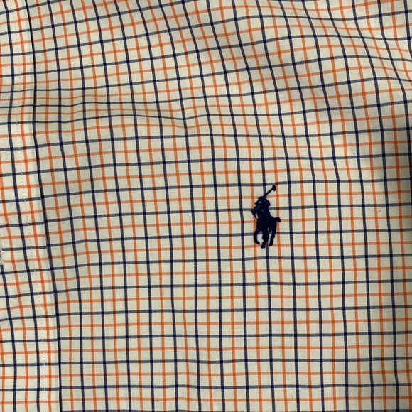 Mens Ralph Lauren, classic fit button up 17 32/33. Orange and navy blue - Picture 3 of 4